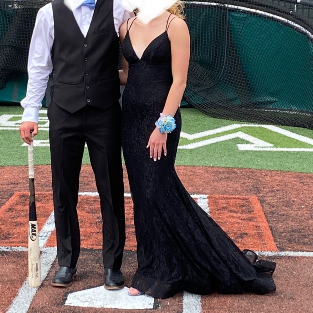 Sherry Hill black prom dress